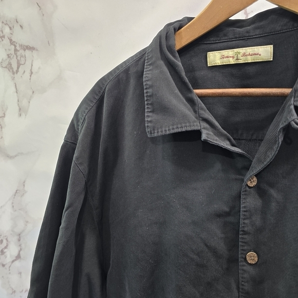 Tommy Bahama Shirt Mens XL Black Silk Short Button Up Sunday Cruiser Bowling - Picture 2 of 10